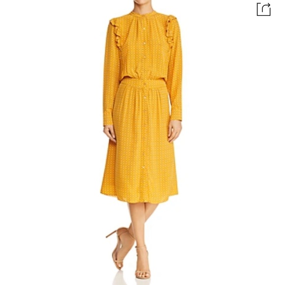 Joie yellow polka dots dress in xs - Picture 1 of 7